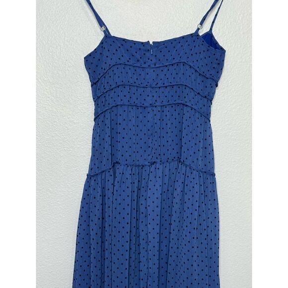 Talulah Dress Midi Tiered Polka Dot Blue Black Size‎ Small - Picture 4 of 10